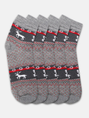 Kolor Fusion Men Animal Print Mid-Calf/Crew(Pack of 5)