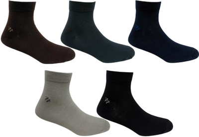 DOUBLE SEVEN Men Solid Ankle Length(Pack of 5)