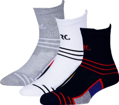 RC. ROYAL CLASS Men Striped Mid-Calf/Crew(Pack of 3)