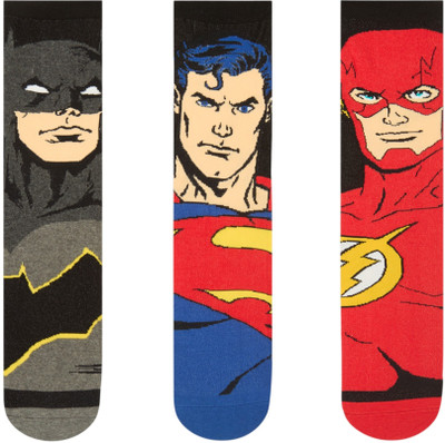 SOCKSXPRESS Justice League Men Self Design Mid-Calf/Crew(Pack of 3)