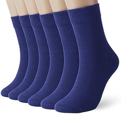 CHACKO Boys & Girls Solid Mid-Calf/Crew(Pack of 6)
