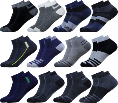 krijo Men Solid, Self Design Ankle Length(Pack of 12)