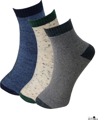 Peridot Credo Unisex Printed, Applique, Laser Cut, Floral Print, Argyle, Woven, Solid, Self Design, Graphic Print Ankle Length(Pack of 3)