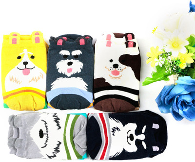 WKLOUYHE Boys & Girls Animal Print Ankle Length(Pack of 5)