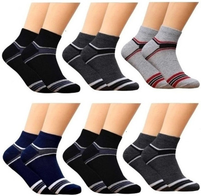 Akeet Trend Men Solid Ankle Length(Pack of 6)