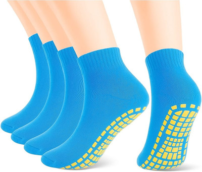 WKLOUYHE Men & Women Solid, Striped, Woven Ankle Length(Pack of 4)