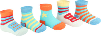 PRIMESOX MOVE ON Baby Boys Printed Mid-Calf/Crew(Pack of 5)