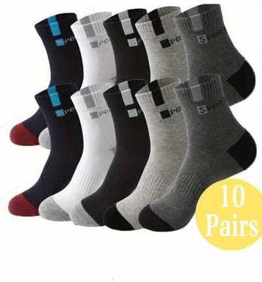 NanoX Men Solid, Self Design Ankle Length(Pack of 10)