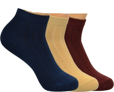 VESTURA Men & Women Solid, Self Design Ankle Length, Calf Length, Over the Knee, Peds/Footie/No-Show(Pack of 3)