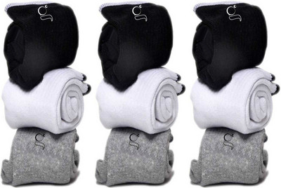 vactly Men & Women Solid Ankle Length(Pack of 9)