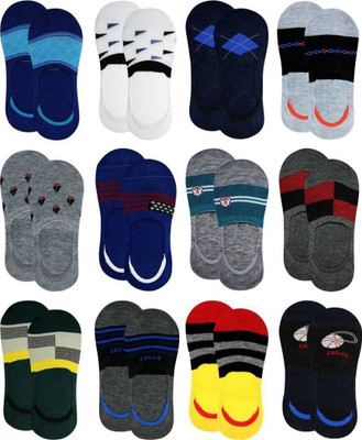 Buyra Men Self Design Low Cut(Pack of 12)