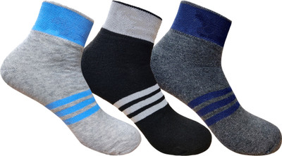 LABOLIA Men & Women Solid, Striped Ankle Length, Mid-Calf/Crew(Pack of 3)