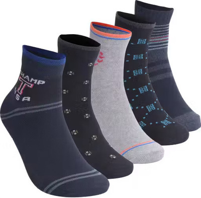 PIIMA Unisex Striped Ankle Length(Pack of 5)