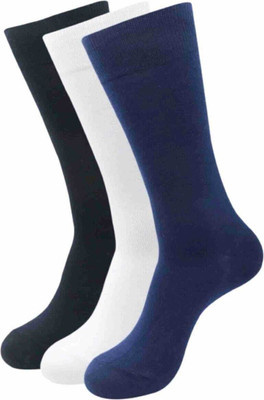TRENDBHARAT Men Solid Mid-Calf/Crew(Pack of 3)