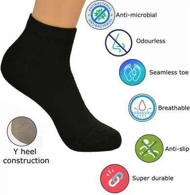 VESTURA Men & Women Solid, Self Design Ankle Length, Calf Length, Over the Knee, Peds/Footie/No-Show(Pack of 4)