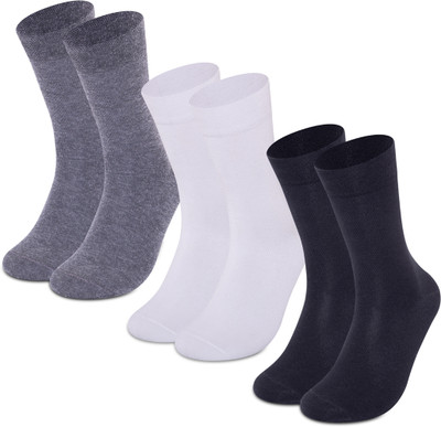 Supersox Men Solid Mid-Calf/Crew(Pack of 3)