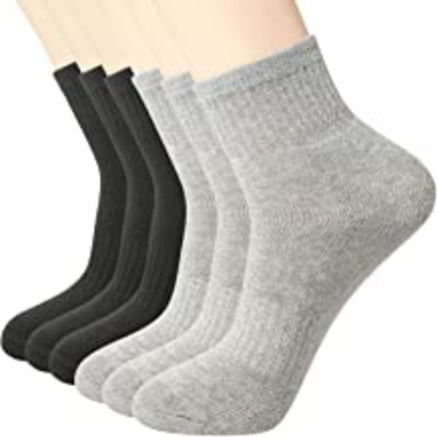 Footprints Organic Cotton Men Solid Ankle Length(Pack of 6)