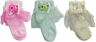 Quity Baby Girls Solid Ankle Length(Pack of 3)