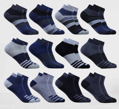 krijo Men Striped Ankle Length(Pack of 12)