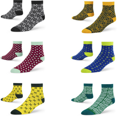 Dynamocks Unisex Printed Ankle Length(Pack of 6)