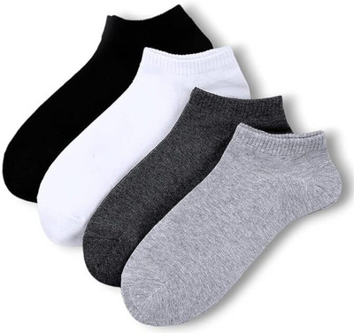 Boldbloom Men & Women Solid Ankle Length(Pack of 4)
