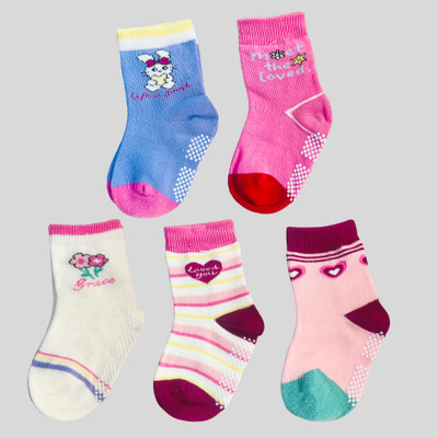 TinyVail Baby Boys & Baby Girls Printed Ankle Length(Pack of 5)