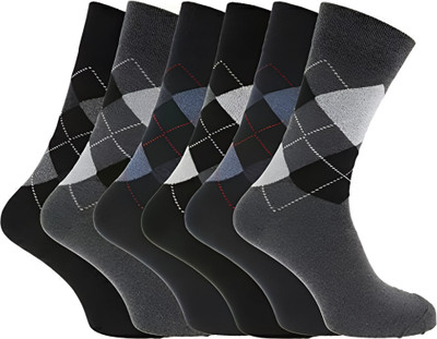 SOCOLOCO Unisex Self Design Calf Length(Pack of 6)