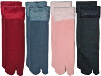 KALKA HOSIERY Women Self Design Ankle Length(Pack of 4)