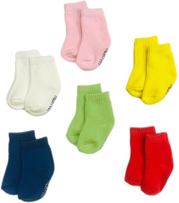 Freshfoot Baby Boys & Baby Girls Solid Ankle Length(Pack of 6)