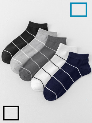 QITJAS Men & Women Striped Ankle Length(Pack of 5)
