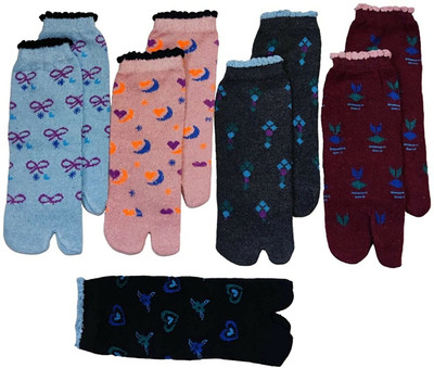 AKADO Women Self Design Ankle Length(Pack of 5)