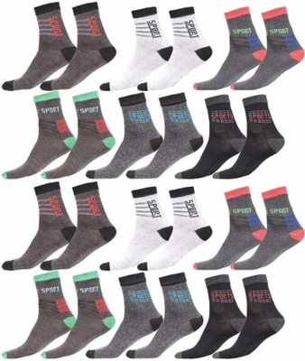 PRACHI TRADER Men & Women Printed Mid-Calf/Crew(Pack of 12)