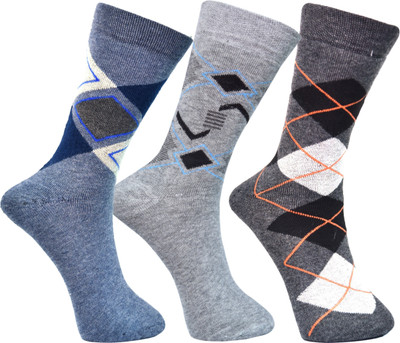 GARUN Men Geometric Print Calf Length(Pack of 3)