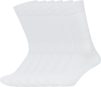 SOCKSXPRESS Cotton Men Solid Mid-Calf/Crew(Pack of 6)
