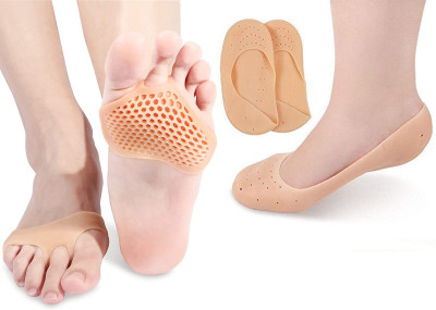 GOLDINKS Heel Repair Socks with Silicone, Pack of 2(Free Size, Beige)