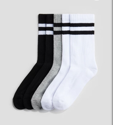 FINZER Women Striped Mid-Calf/Crew(Pack of 3)