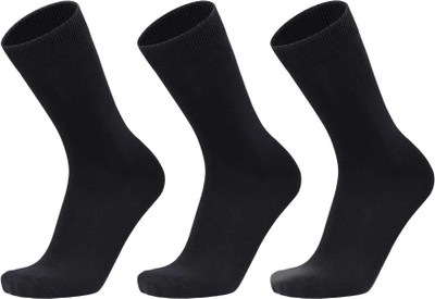 SOCOLOCO Unisex Solid Calf Length(Pack of 3)