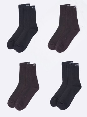 Air Garb Unisex Solid Mid-Calf/Crew(Pack of 4)