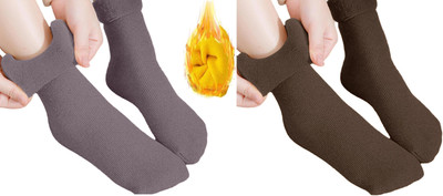 WKLOUYHE Men & Women Woven, Solid Ankle Length(Pack of 2)