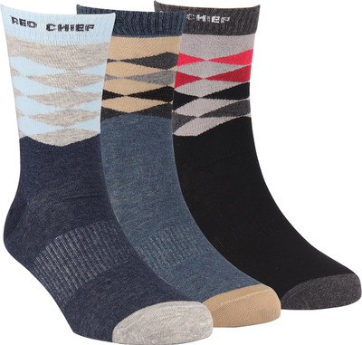 RED CHIEF Men Striped Calf Length(Pack of 3)