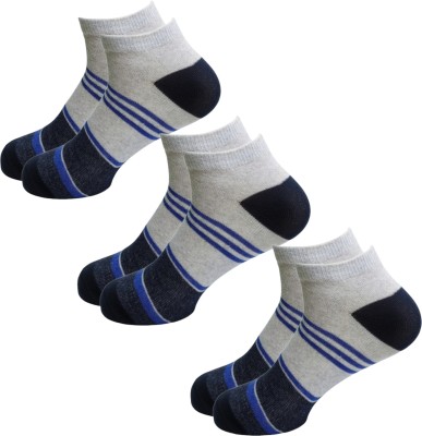 Cozysox Men Self Design, Solid Ankle Length(Pack of 3)