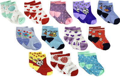 AKIDO Baby Boys & Baby Girls Printed Ankle Length(Pack of 12)