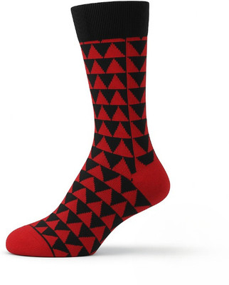 Honze Men Solid, Argyle, Geometric Print Calf Length, Mid-Calf/Crew