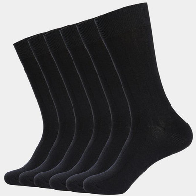 SOCOLOCO Unisex Self Design Calf Length(Pack of 6)