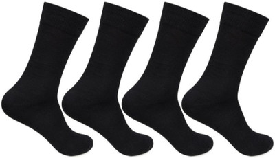 SOFT SLIPPERS Men & Women Solid Mid-Calf/Crew(Pack of 4)