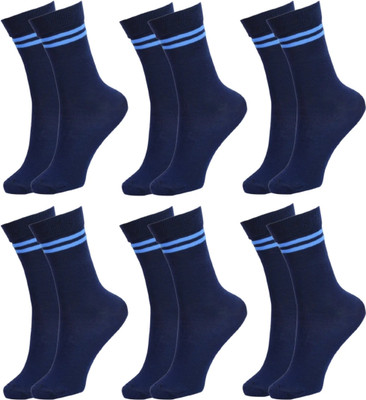 Uvlog Boys & Girls Solid Mid-Calf/Crew(Pack of 6)