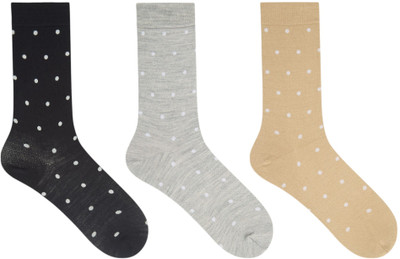 SOCKSXPRESS Cotton Women Polka Print Mid-Calf/Crew(Pack of 3)