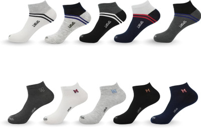 Mojaah Men Solid Ankle Length(Pack of 10)