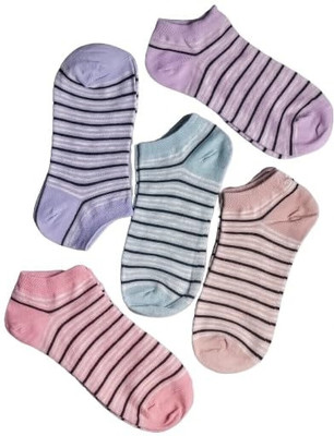 OBAMA Women Solid, Self Design Ankle Length(Pack of 5)