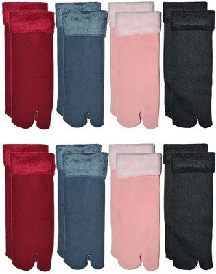 ATTRACTIVE Women Self Design, Solid Ankle Length(Pack of 8)